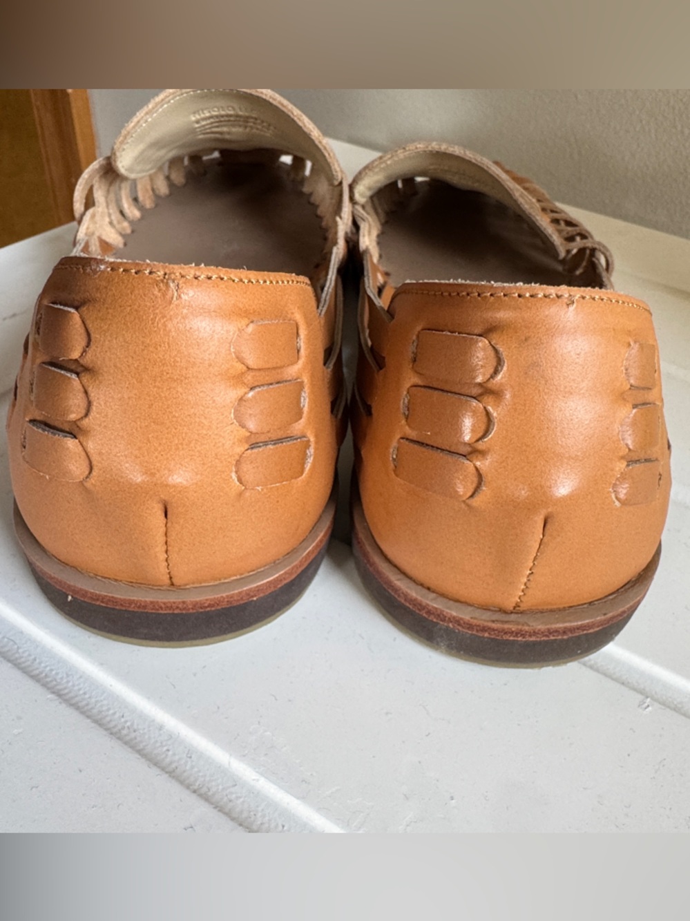 Nisolo Tan Braided Leather Huarache Flats with Box - Picture 6 of 13